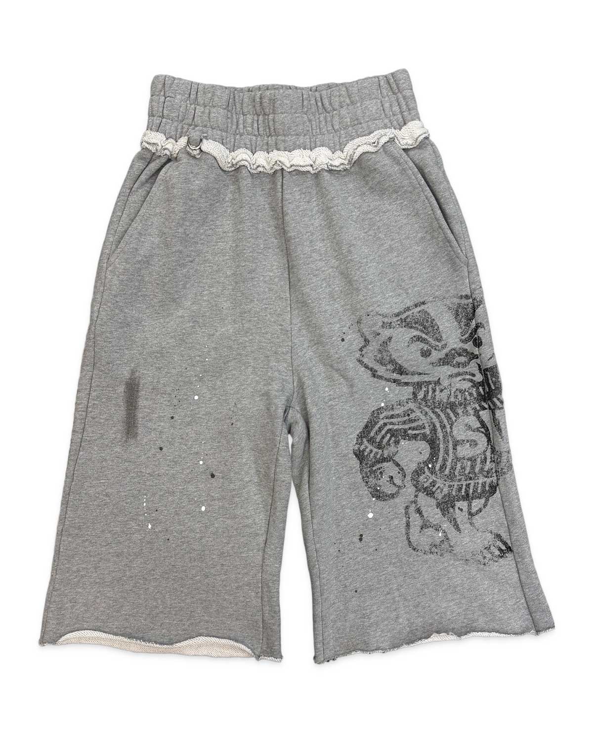 Saint Vanity Black Badgers Long Shorts Grey