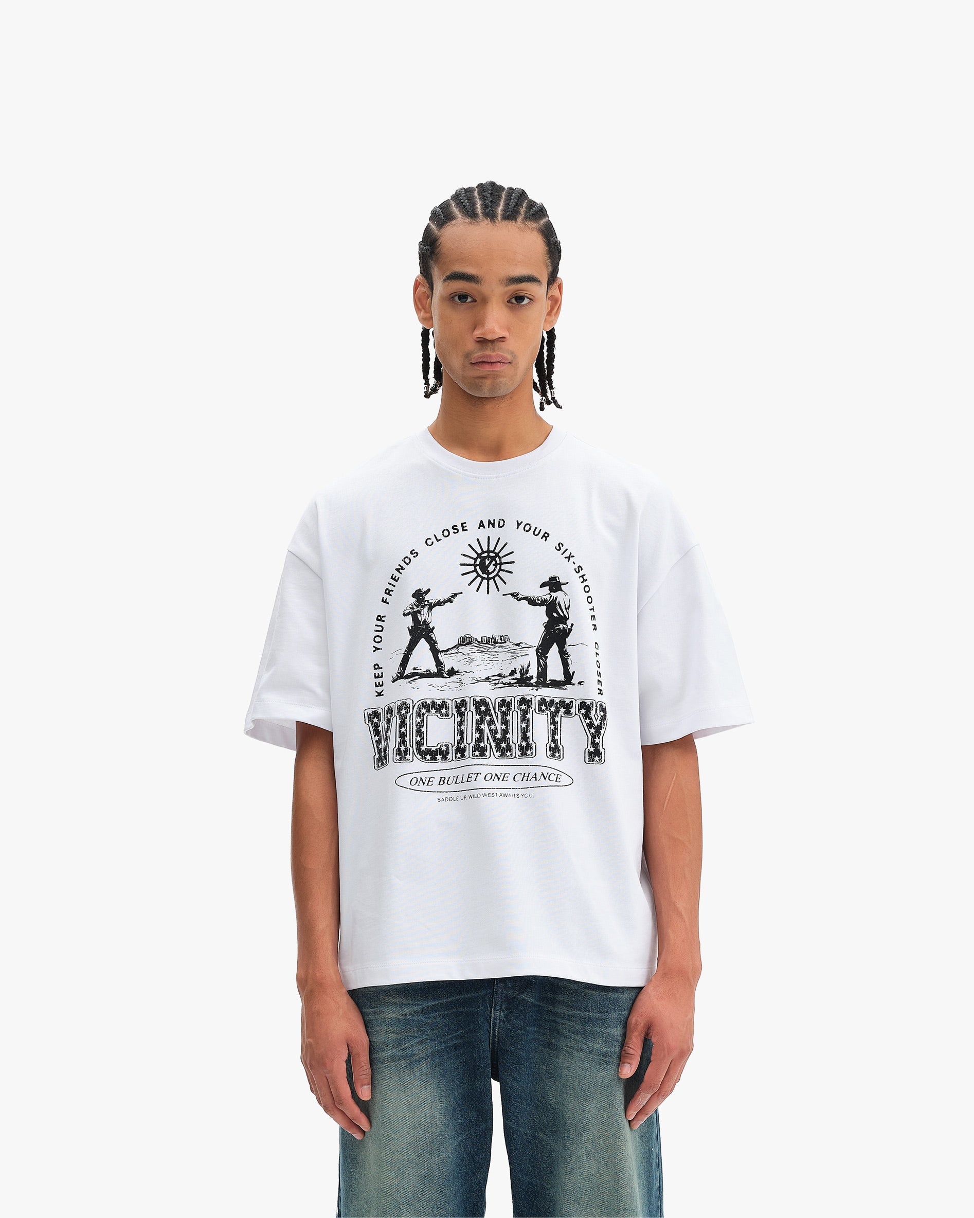 SIX SHOOTER DUEL TEE WHITE