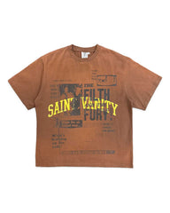 Saint Vanity Newspaper Tee Brown