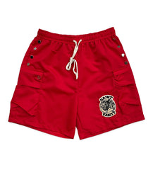 Saint Vanity Nylon Cargo Shorts Red