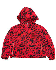 Saint Vanity Nylon Hooded Jacket Tiger Camo Red