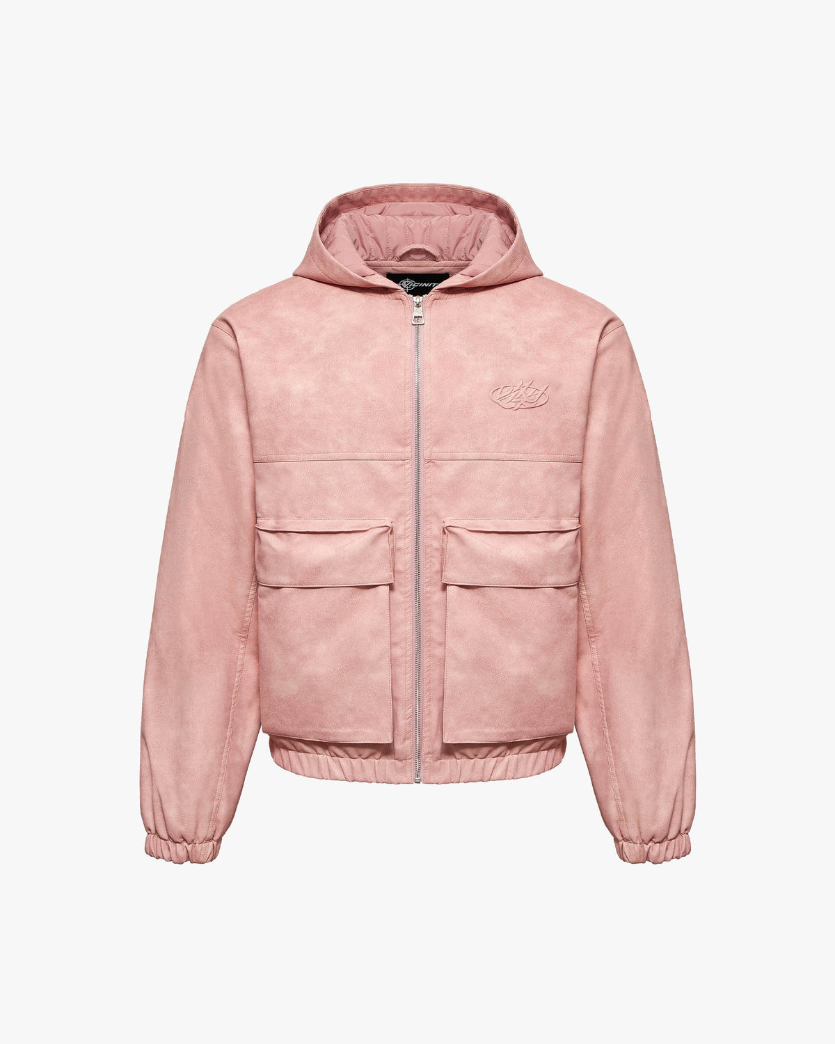 SCRIPT LOGO LEATHER JACKET VINTAGE PINK
