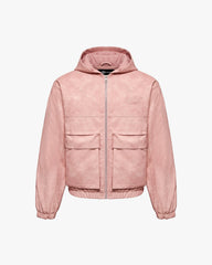 SCRIPT LOGO LEATHER JACKET VINTAGE PINK