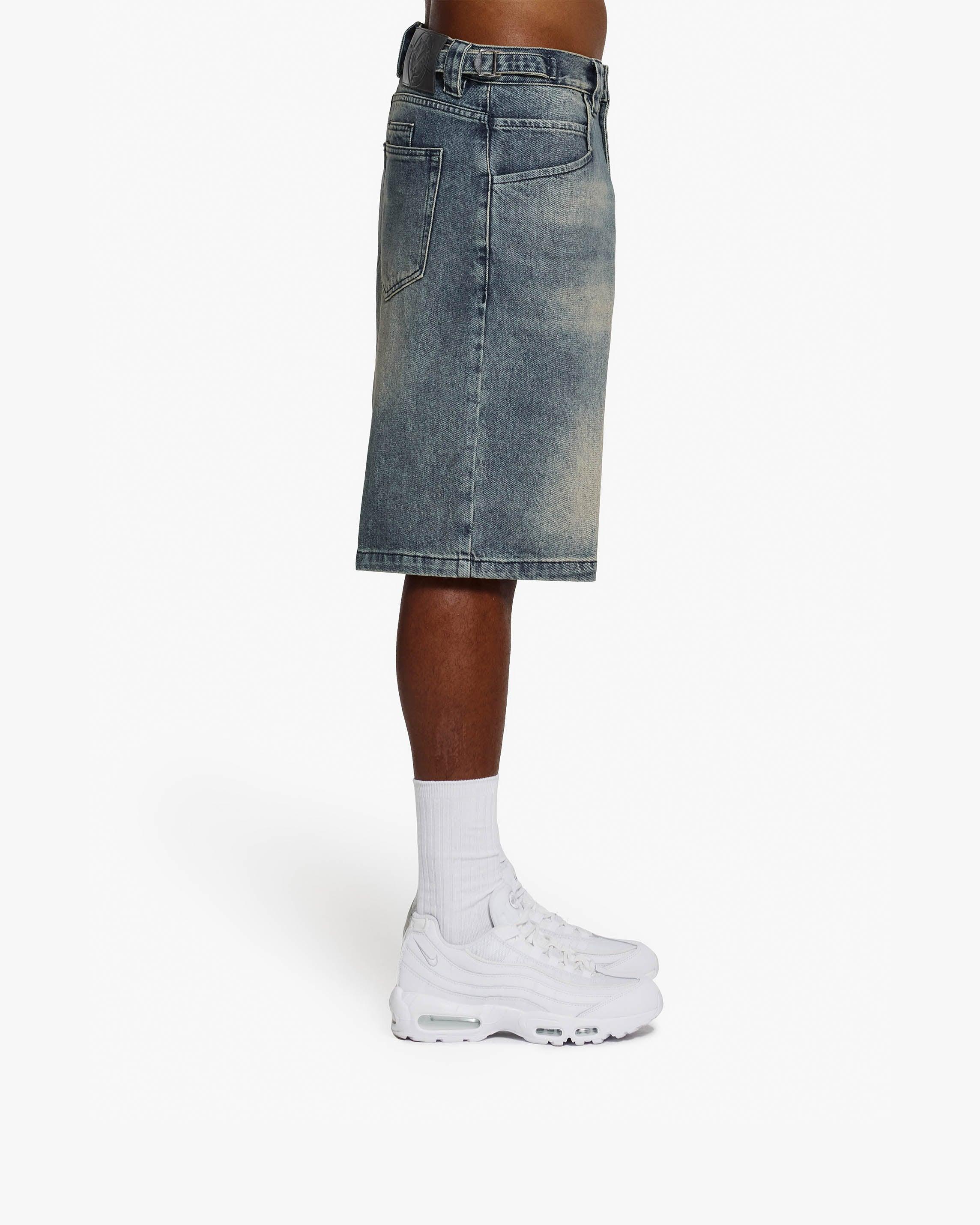 YELLOW TINTED DENIM JORTS