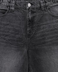 EMBOSSED SCRIPT LOGO DENIM BLACK
