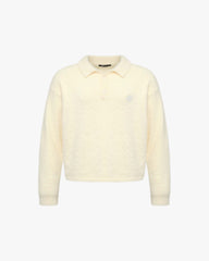 FAUX MINK POLO SWEATER CREAM