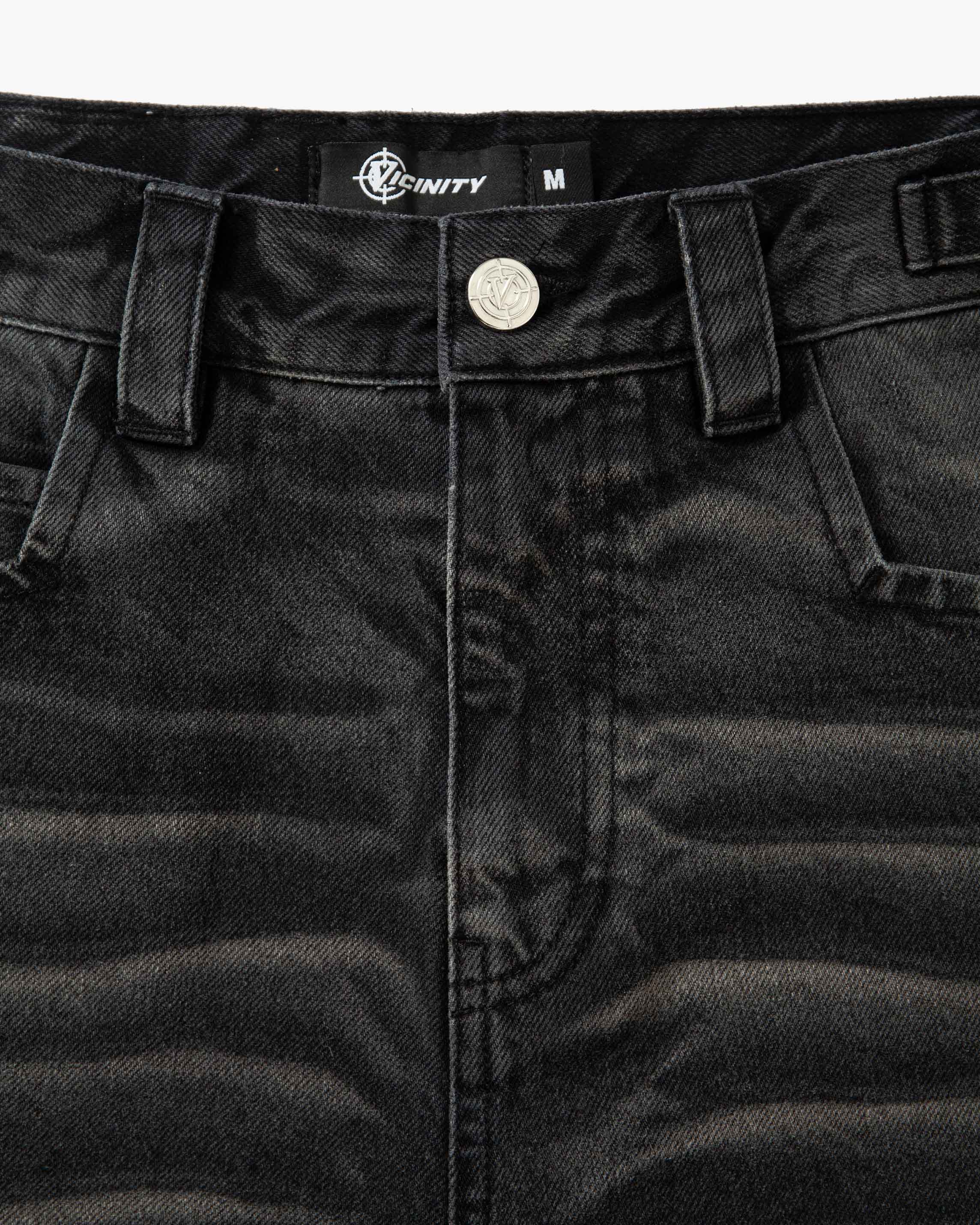 FADED BLACK DENIM JORTS