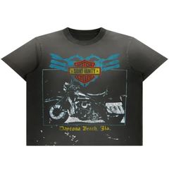 Saint Vanity Motor Cycles Daytona Vintage Tee - Washed Black