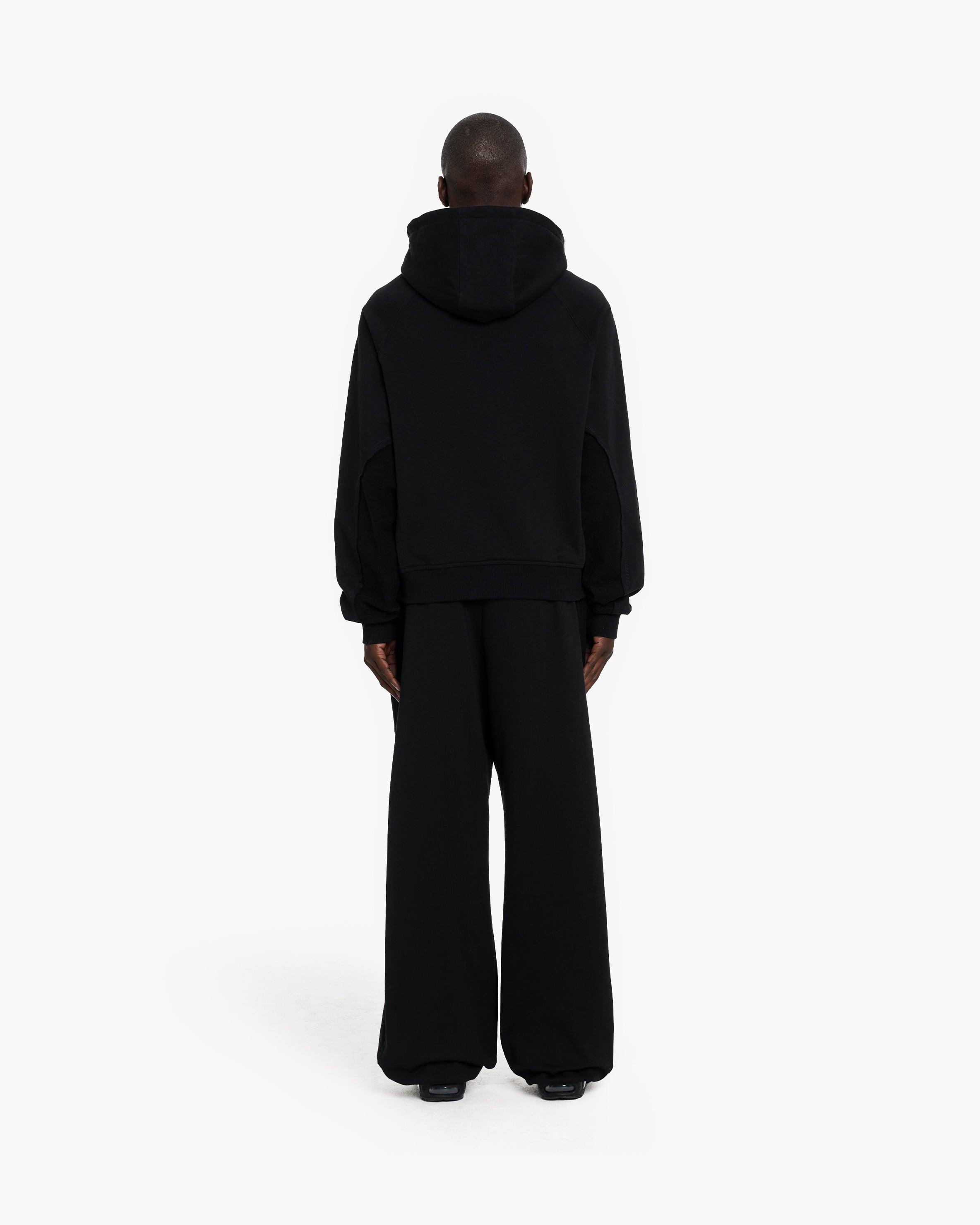 INSIDE OUT ZIP HOODIE BLACK