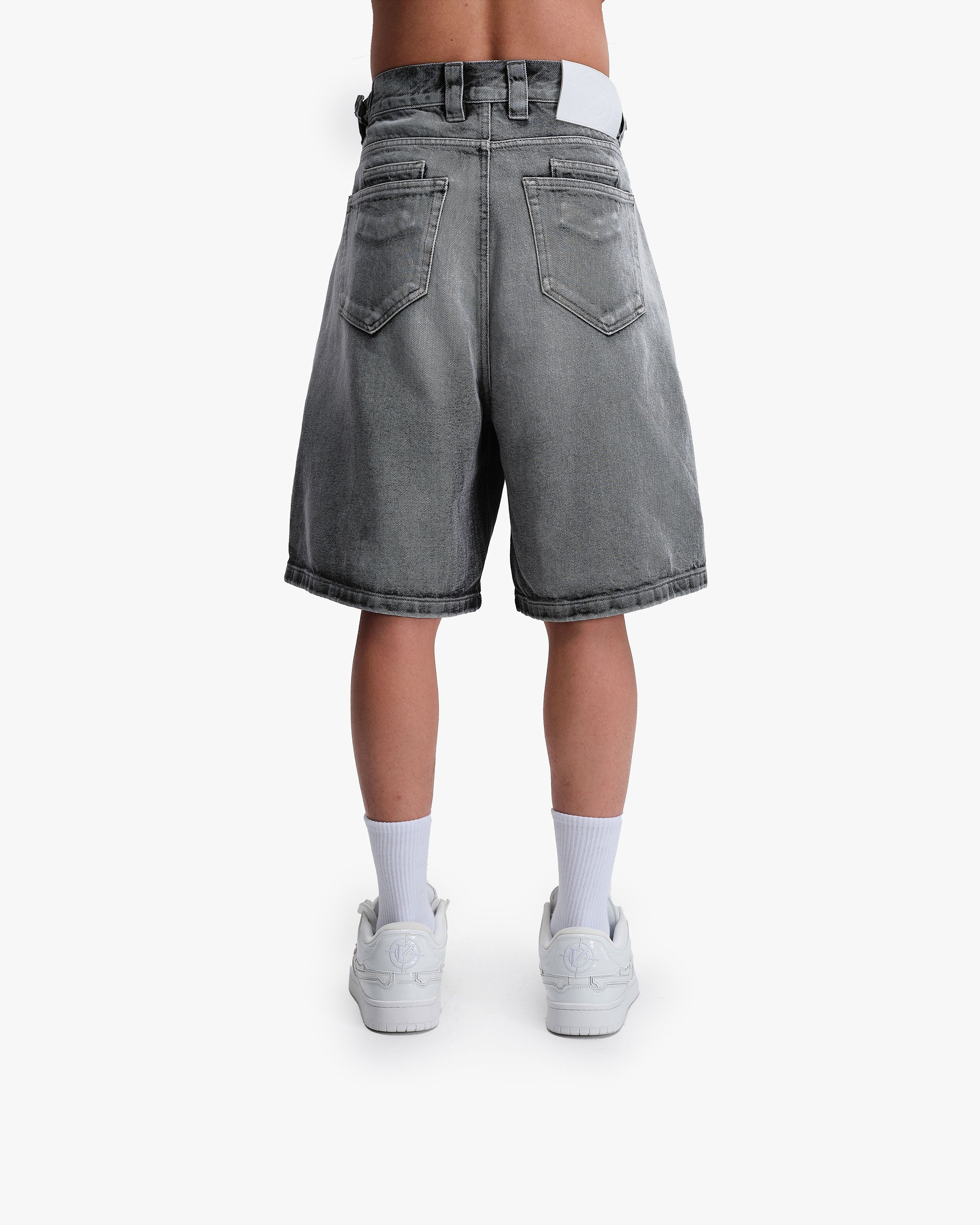 IVORY DENIM JORTS