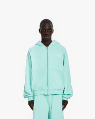 INSIDE OUT ZIP HOODIE TURQUOISE