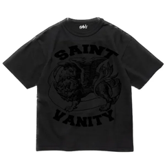 Saint Vanity Griffin Graphic Tee - Tonal Black Oversized Fit