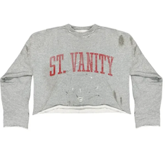 Saint Vanity Distressed Letter Long Sleeve Top & Graphic Shorts Set