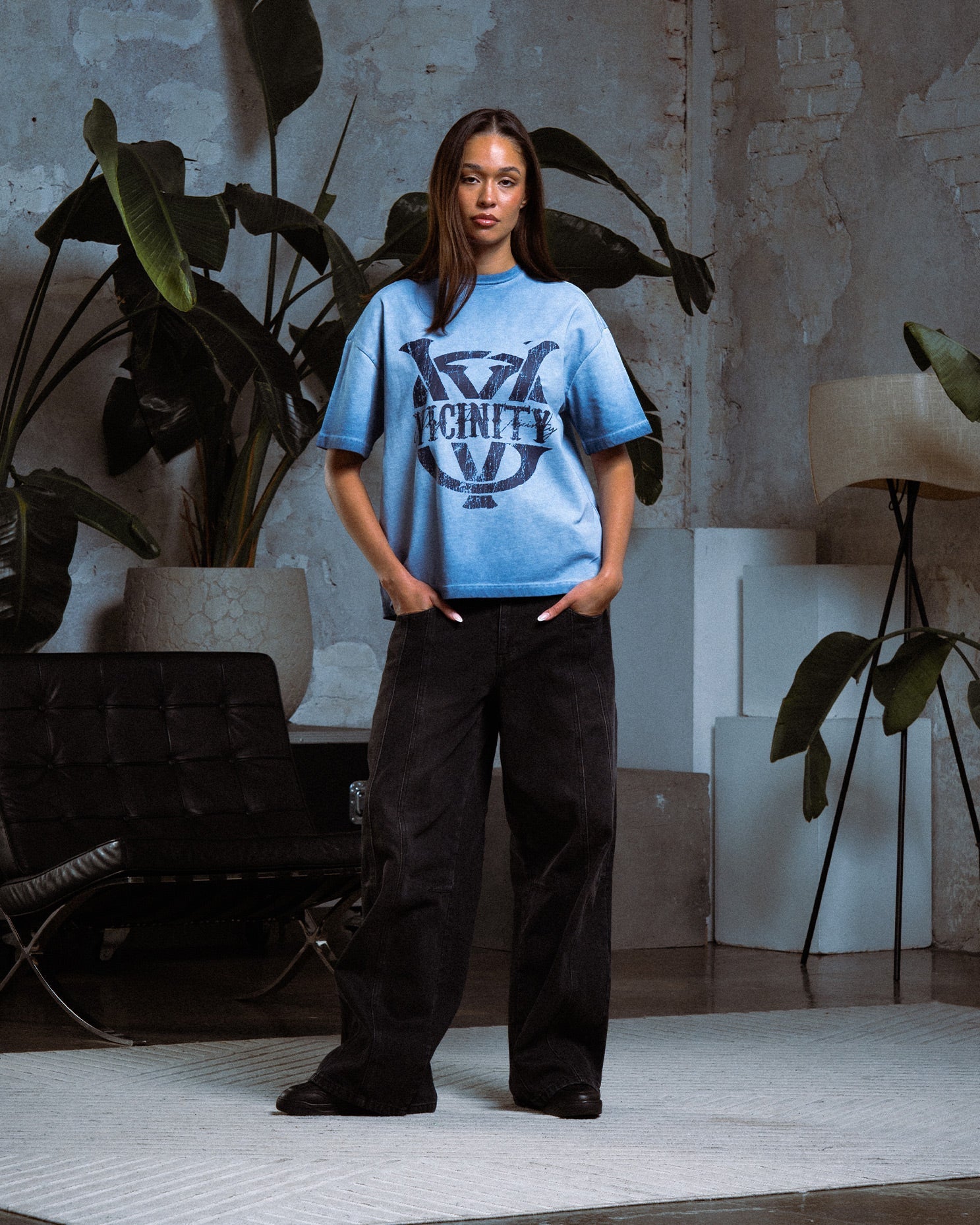 INITIALS TEE BLUE