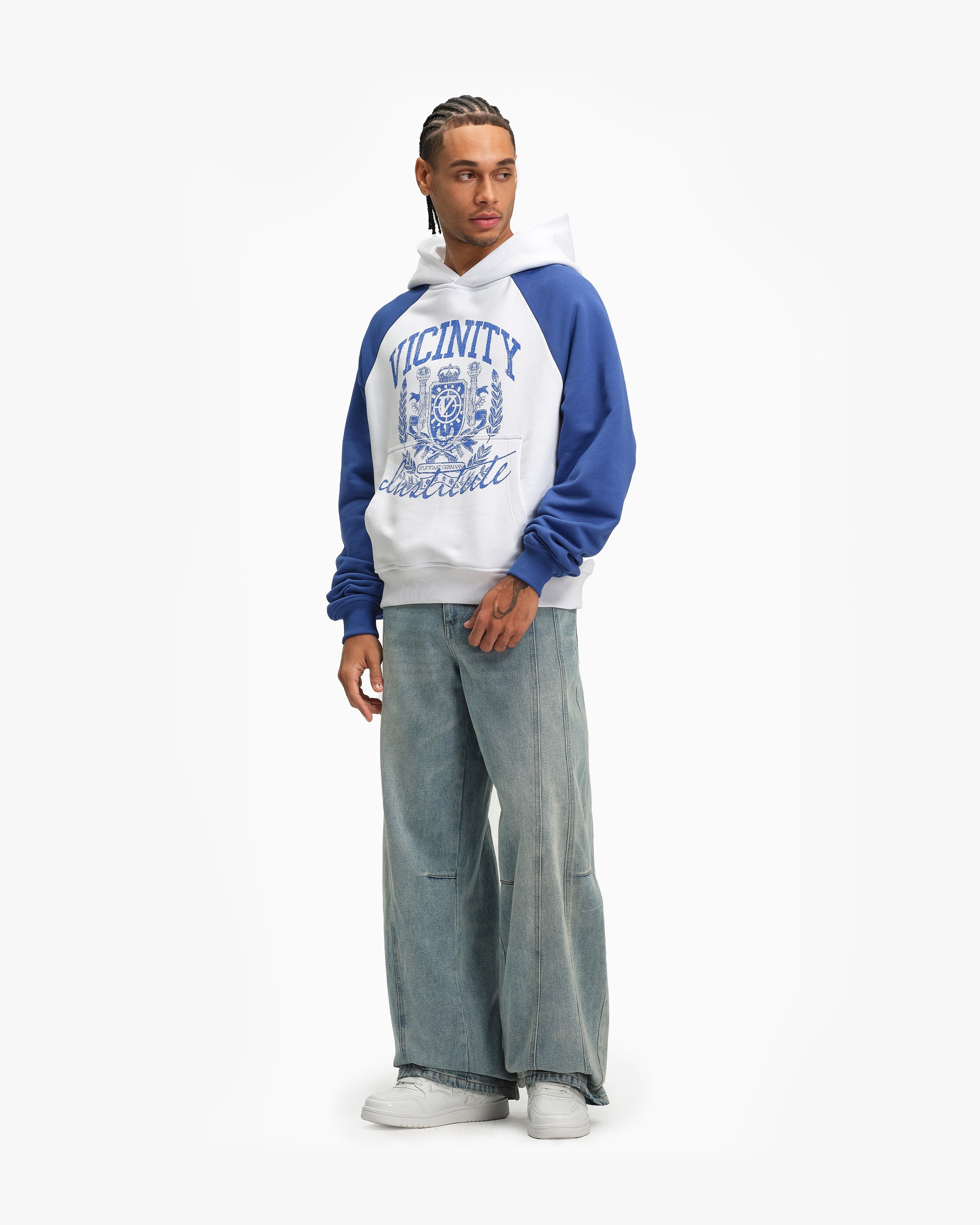 INSTITUTE HOODIE WHITE/BLUE