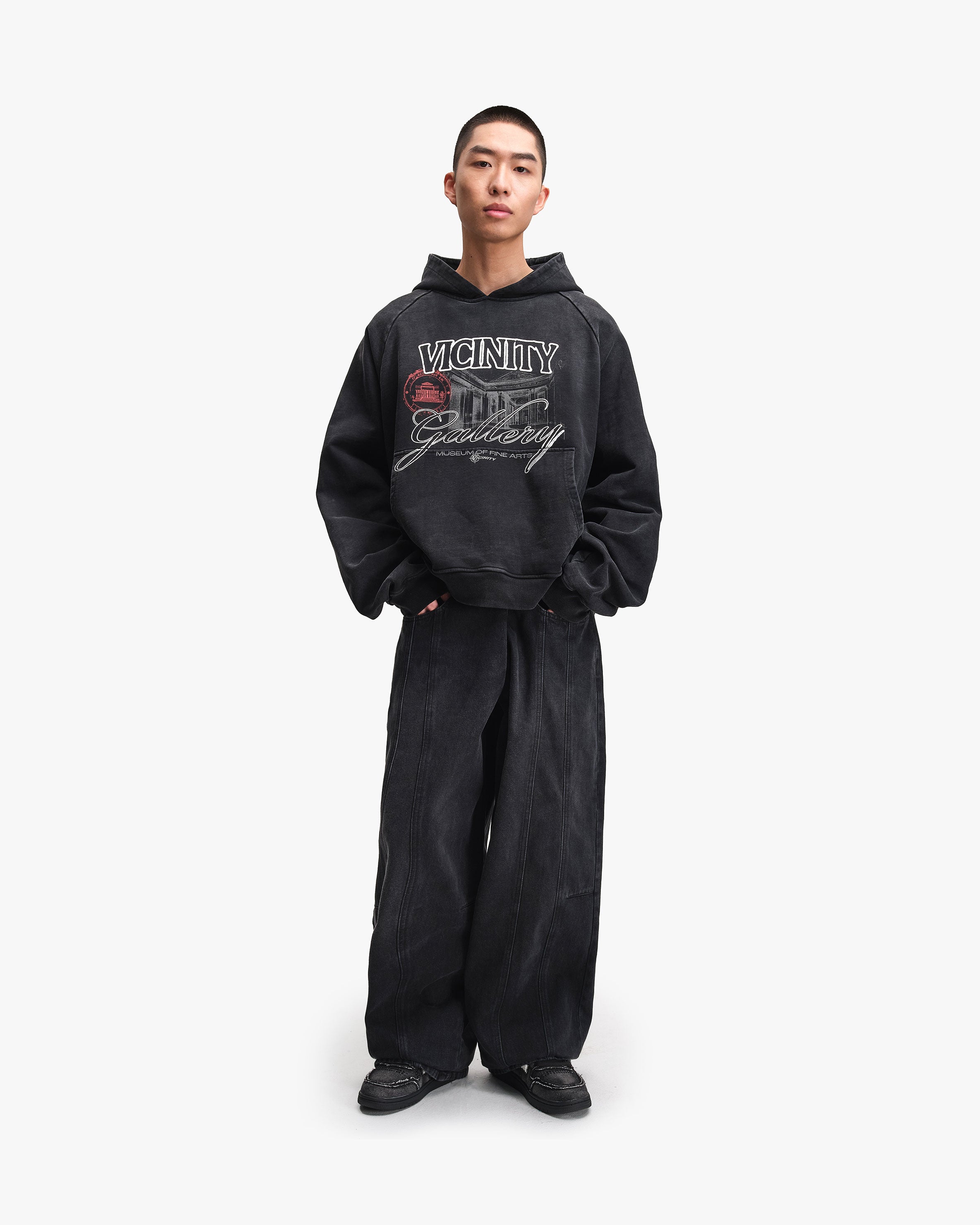GALLERY HOODIE WASHED BLACK