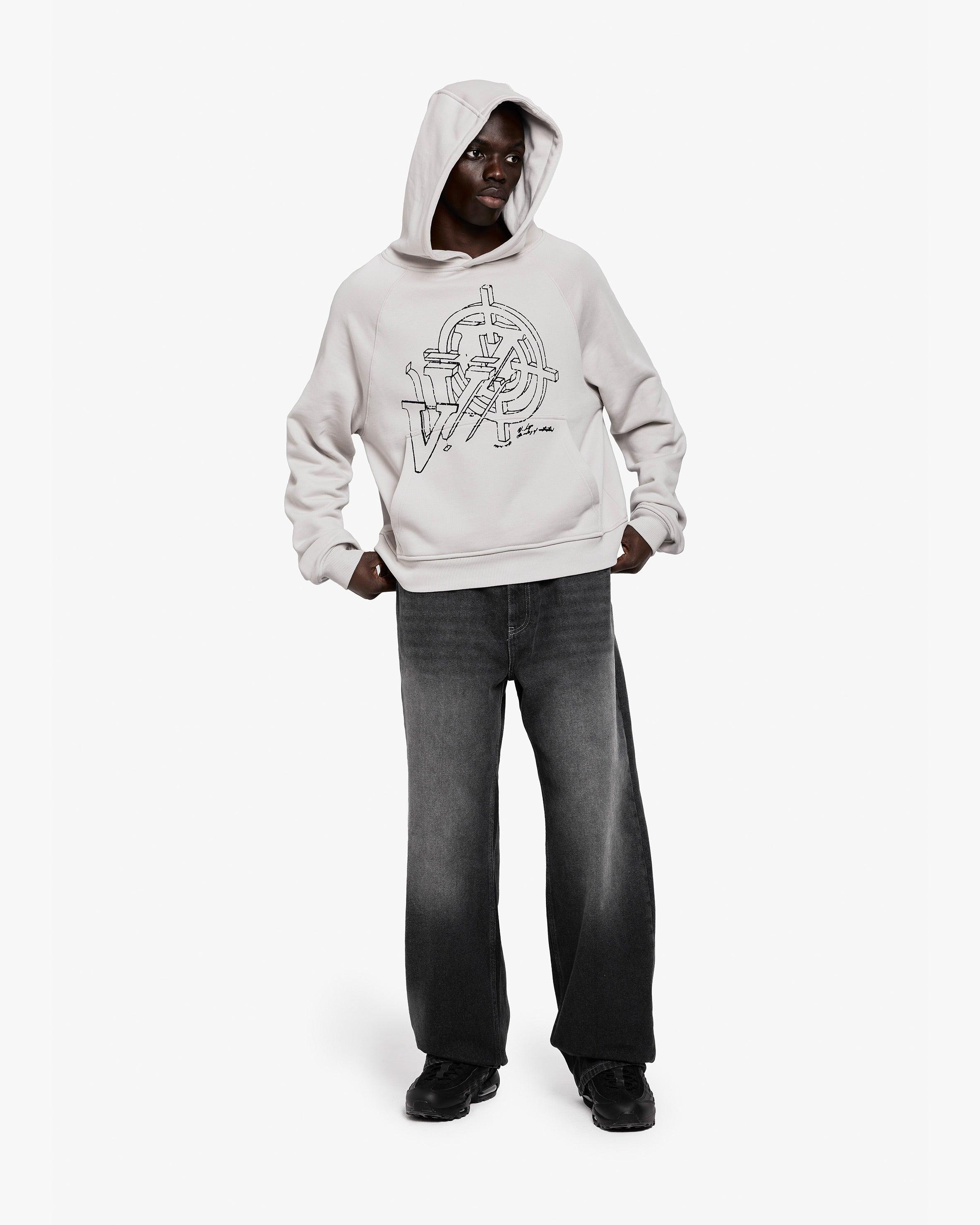 CONSTRUCTION LOGO HOODIE GREY