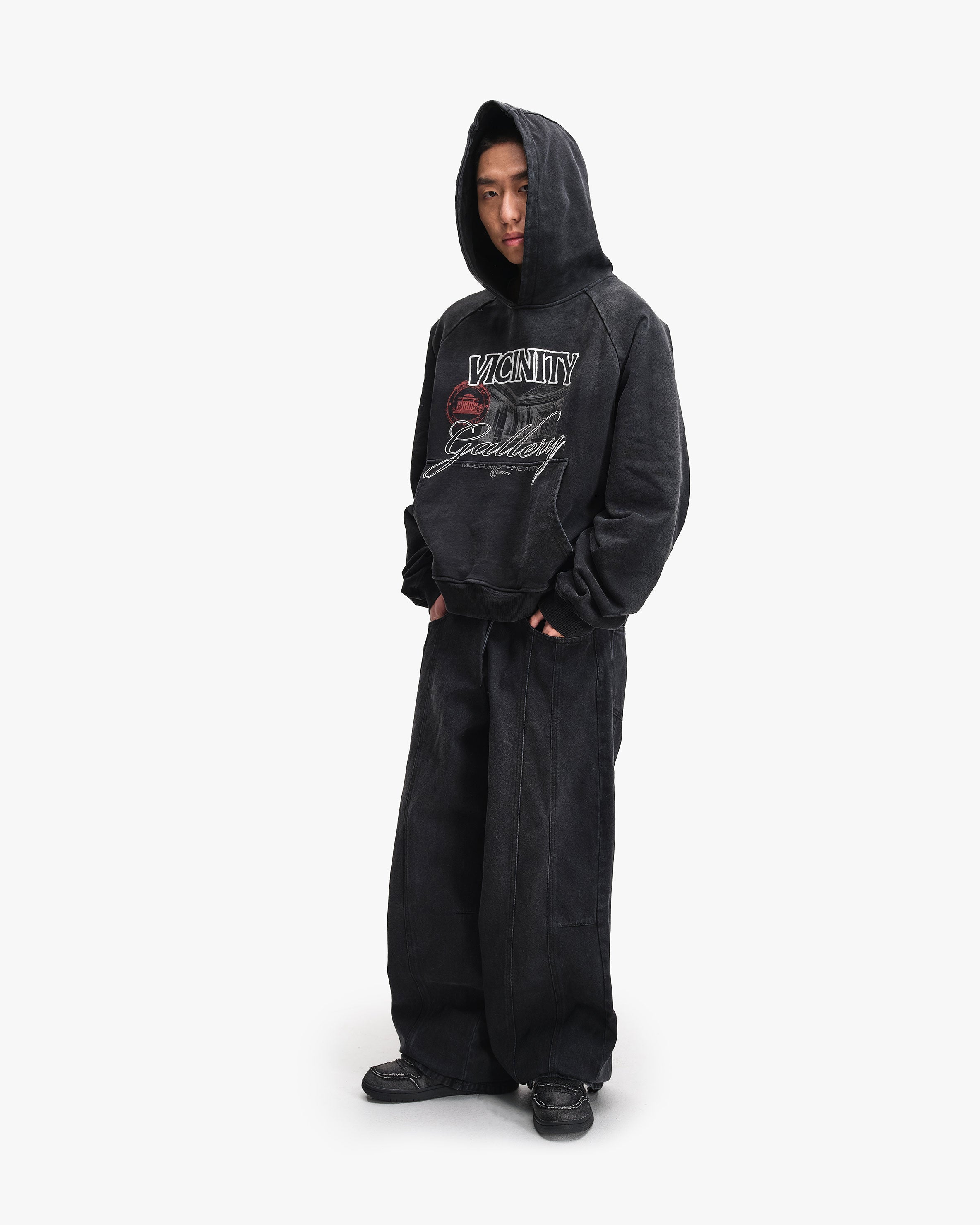 GALLERY HOODIE WASHED BLACK