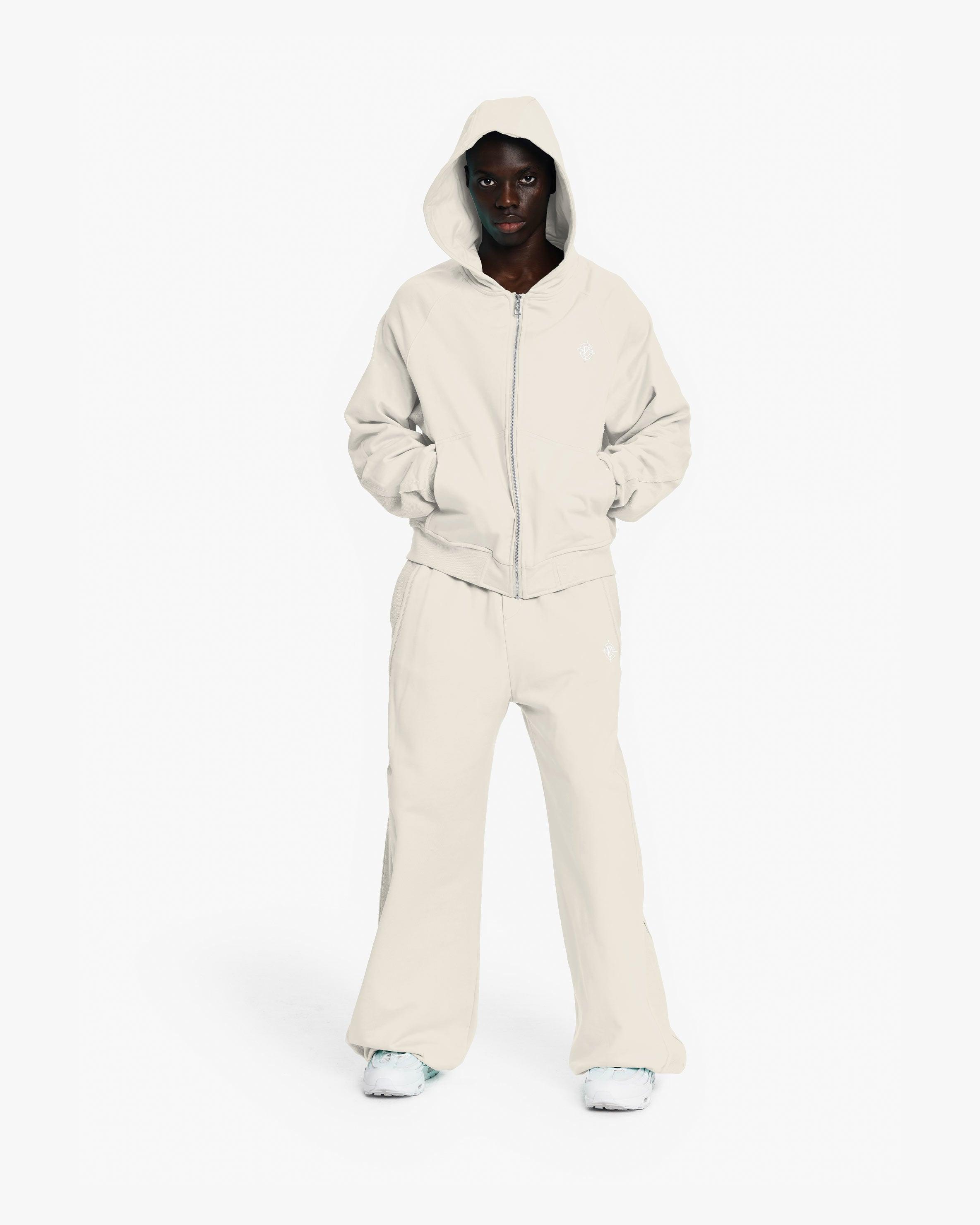 INSIDE OUT ZIP HOODIE BEIGE (OLD SIZING)