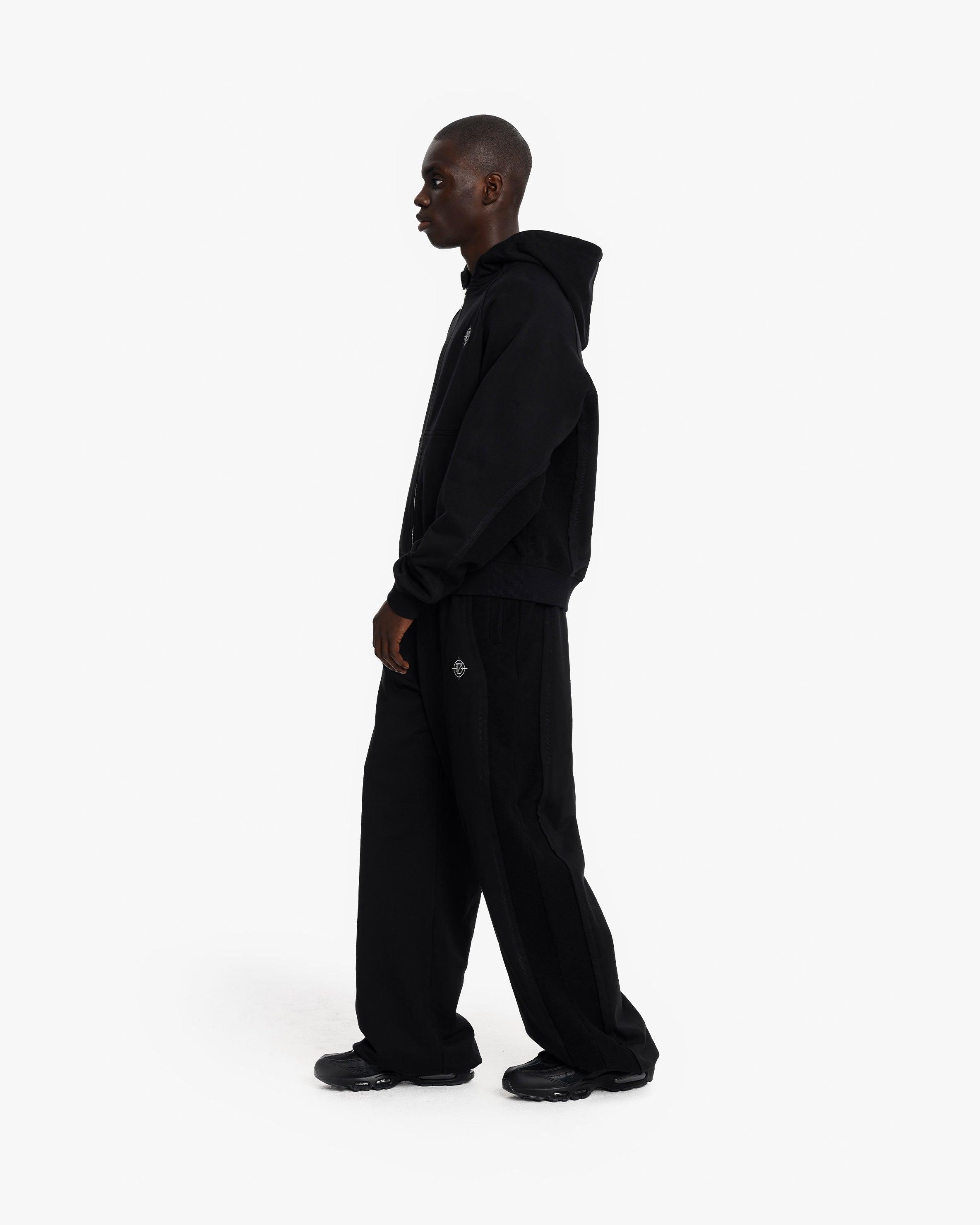 INSIDE OUT ZIP HOODIE BLACK