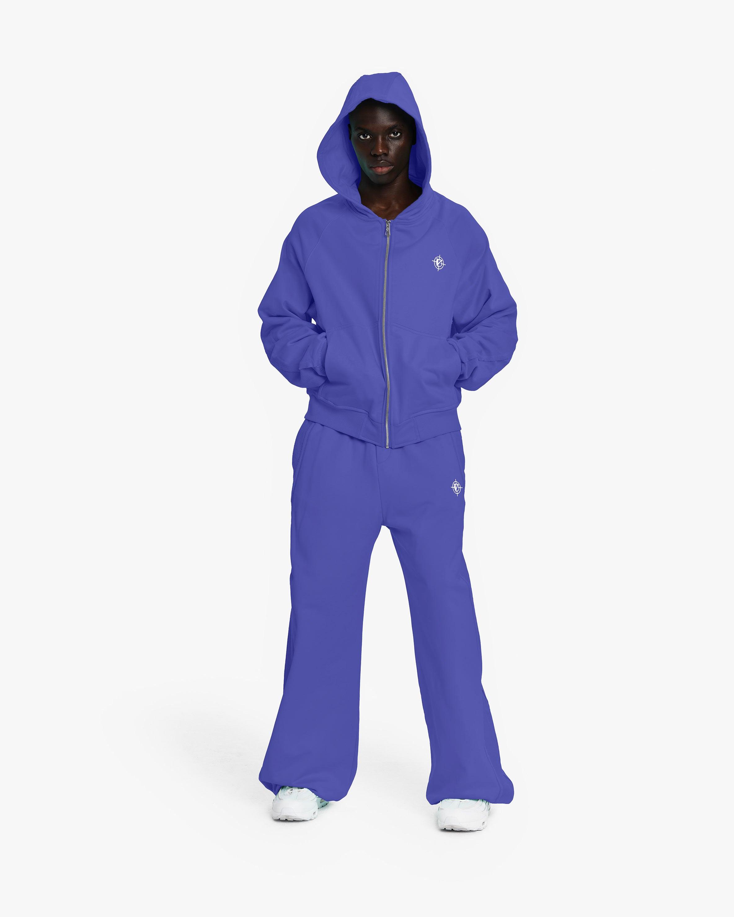 INSIDE OUT ZIP HOODIE OCEAN BLUE