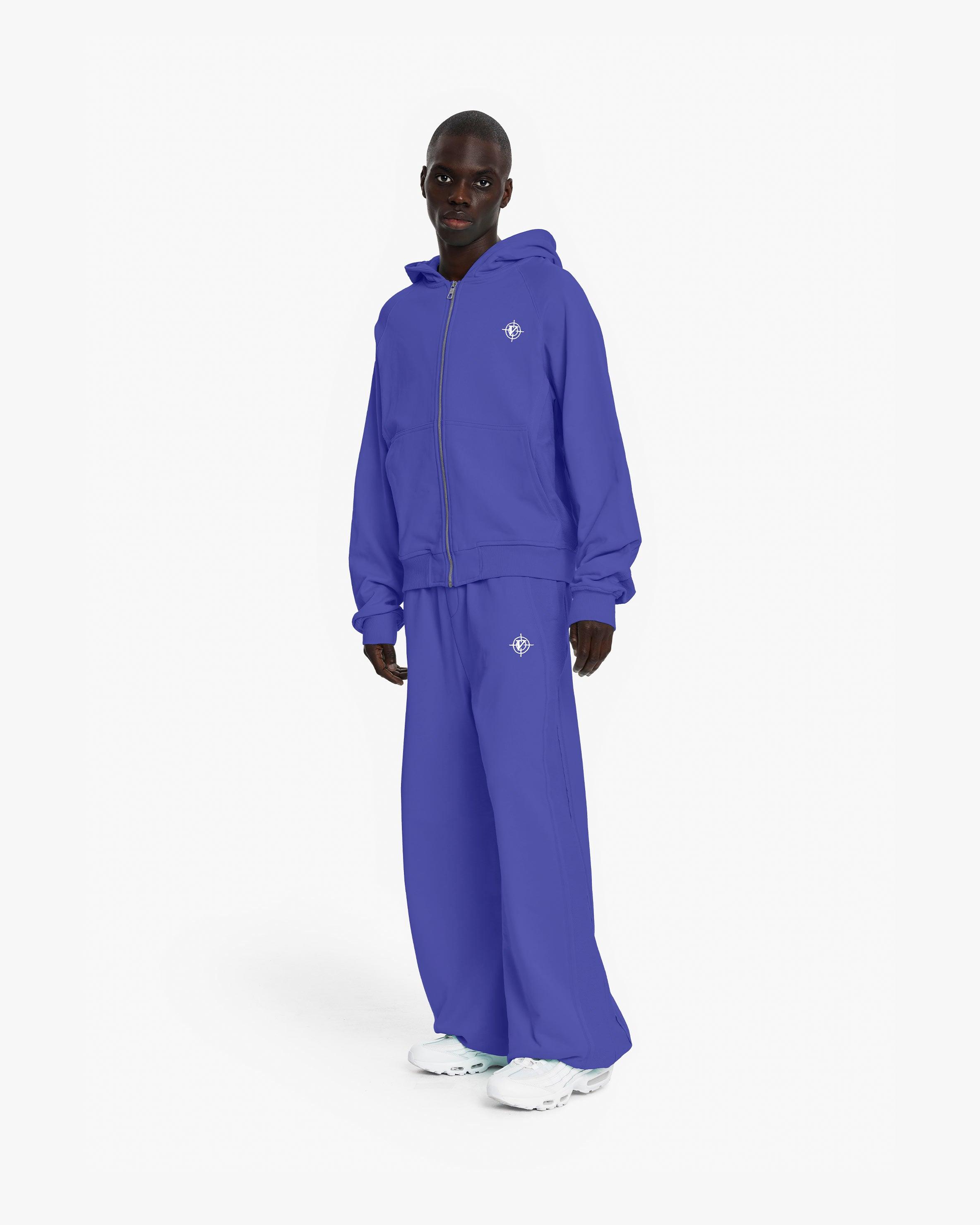 INSIDE OUT ZIP HOODIE OCEAN BLUE