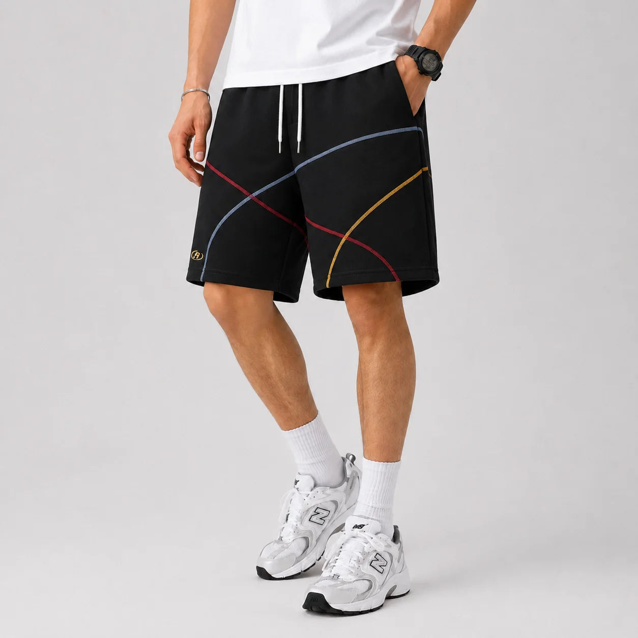 Color Contrast Stitch Shorts