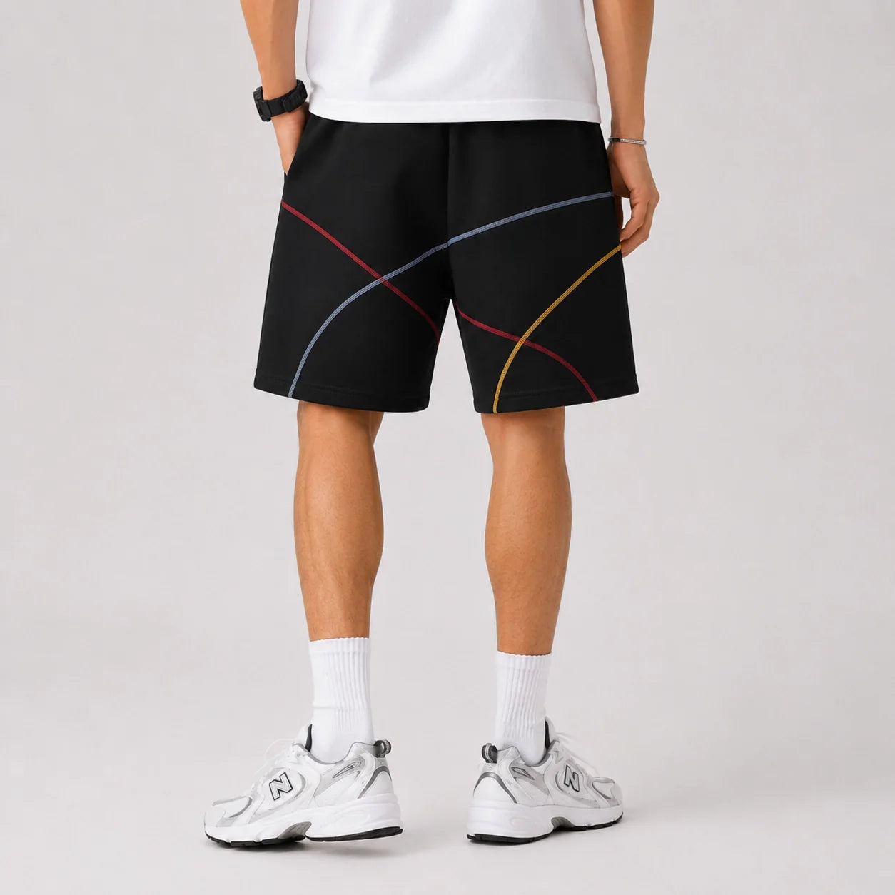 Color Contrast Stitch Shorts