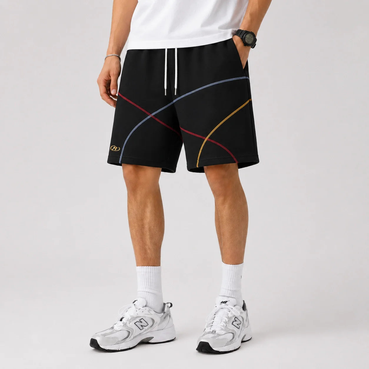 Color Contrast Stitch Shorts