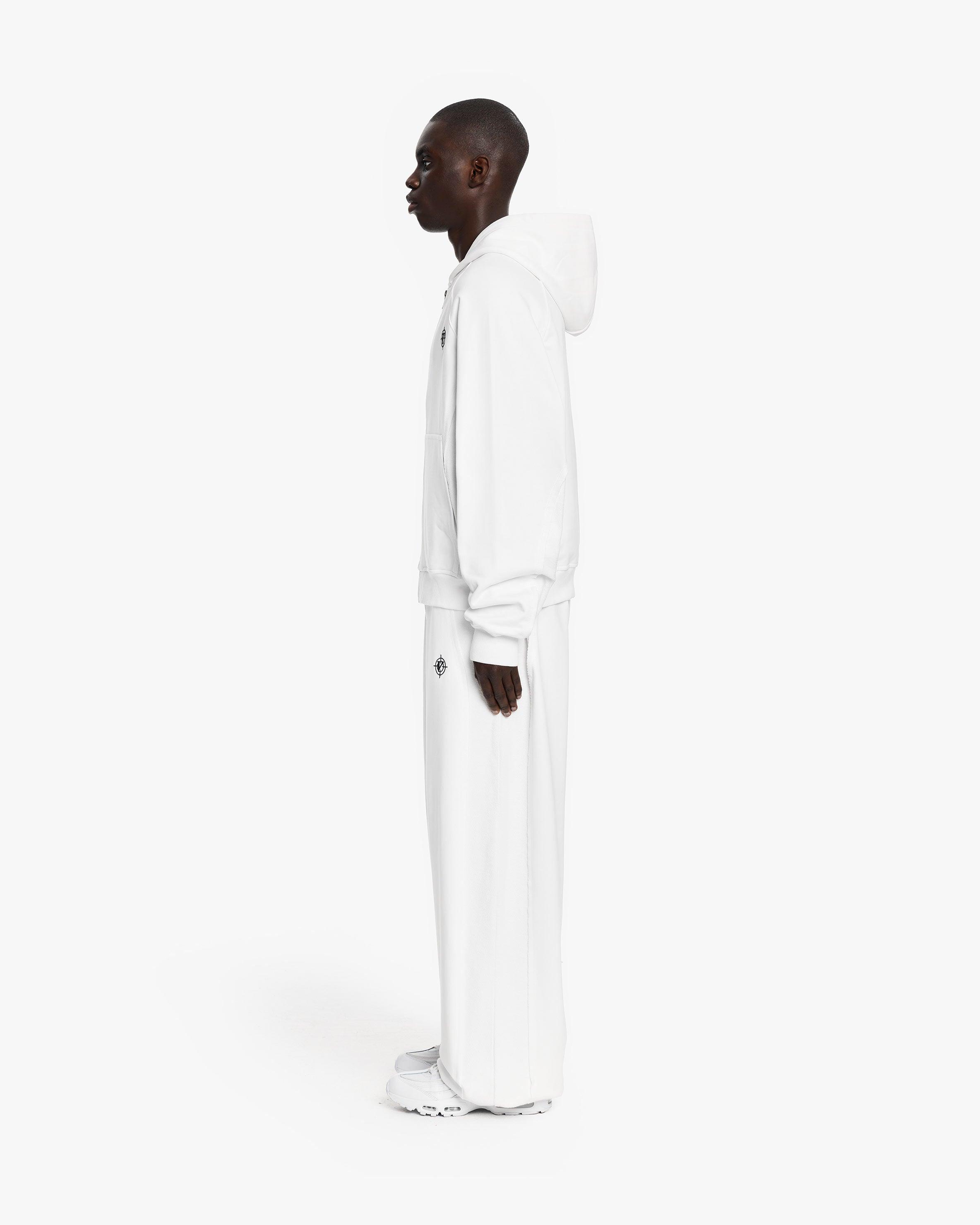 INSIDE OUT ZIP HOODIE WHITE