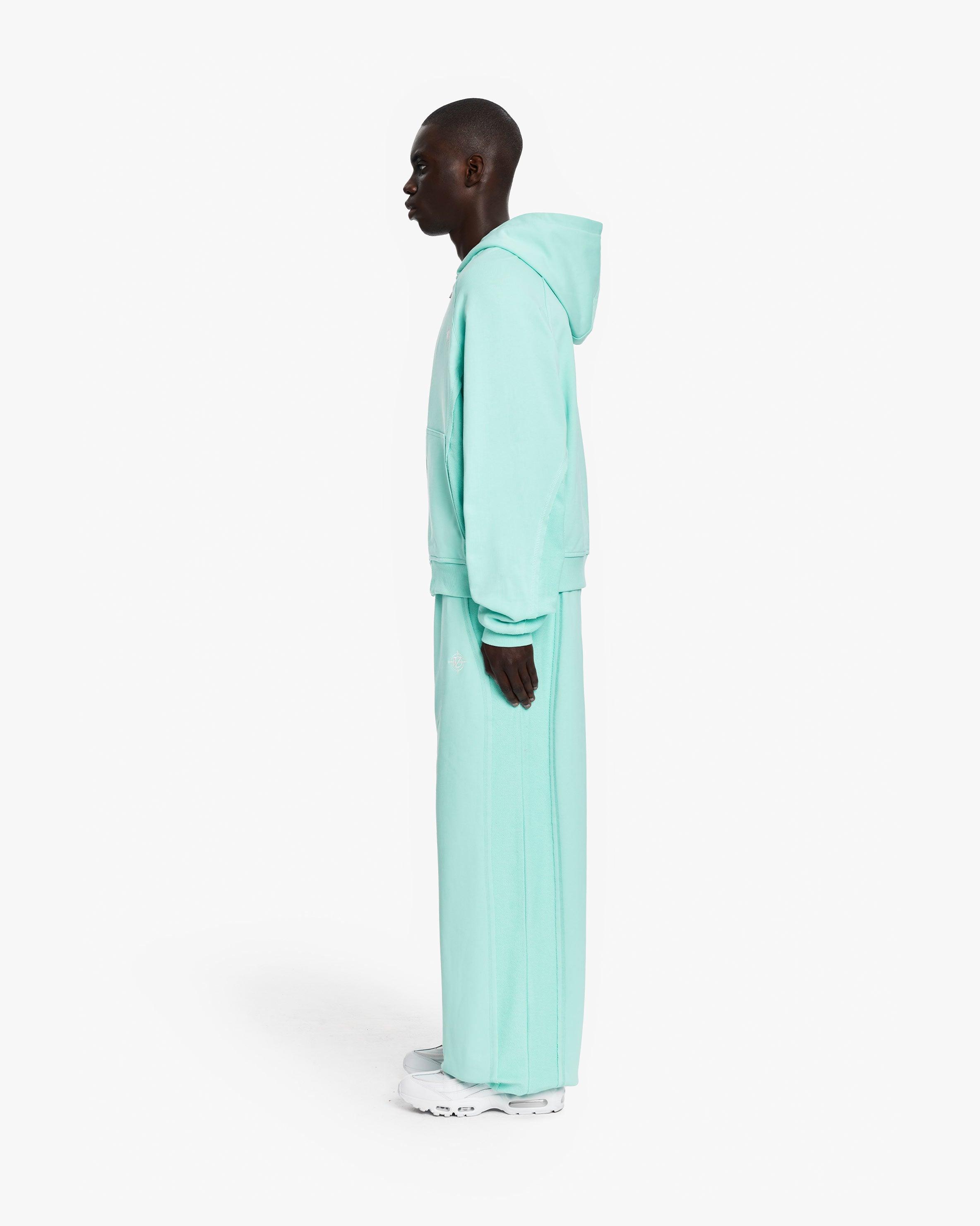 INSIDE OUT ZIP HOODIE TURQUOISE