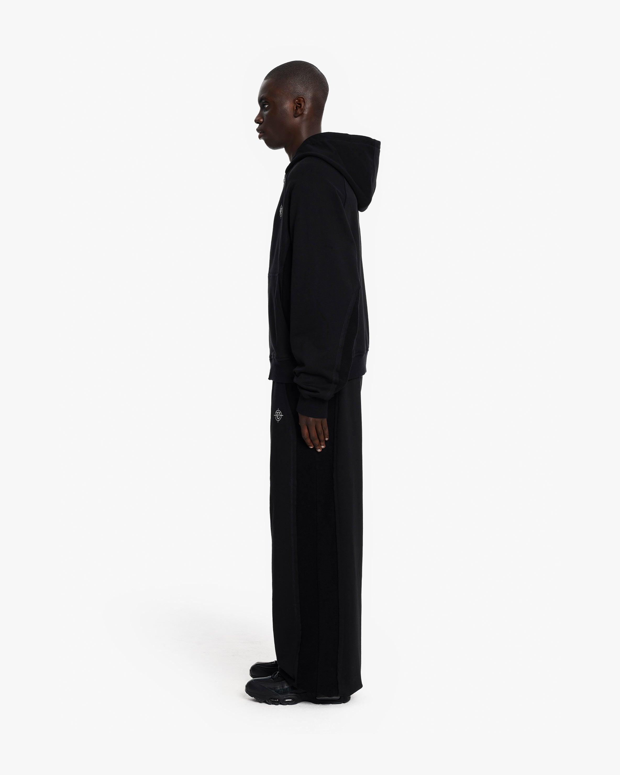 INSIDE OUT ZIP HOODIE BLACK