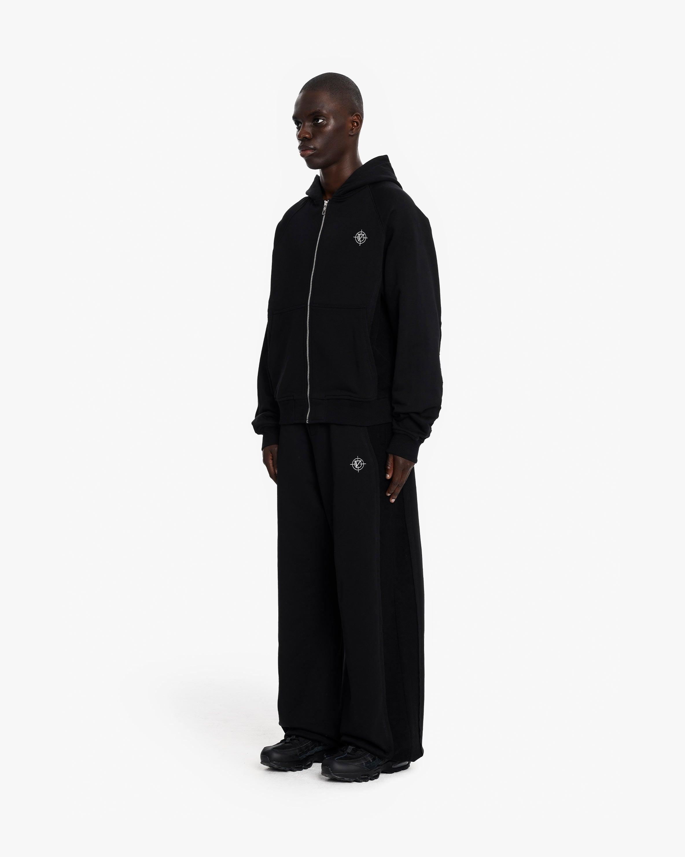 INSIDE OUT ZIP HOODIE BLACK
