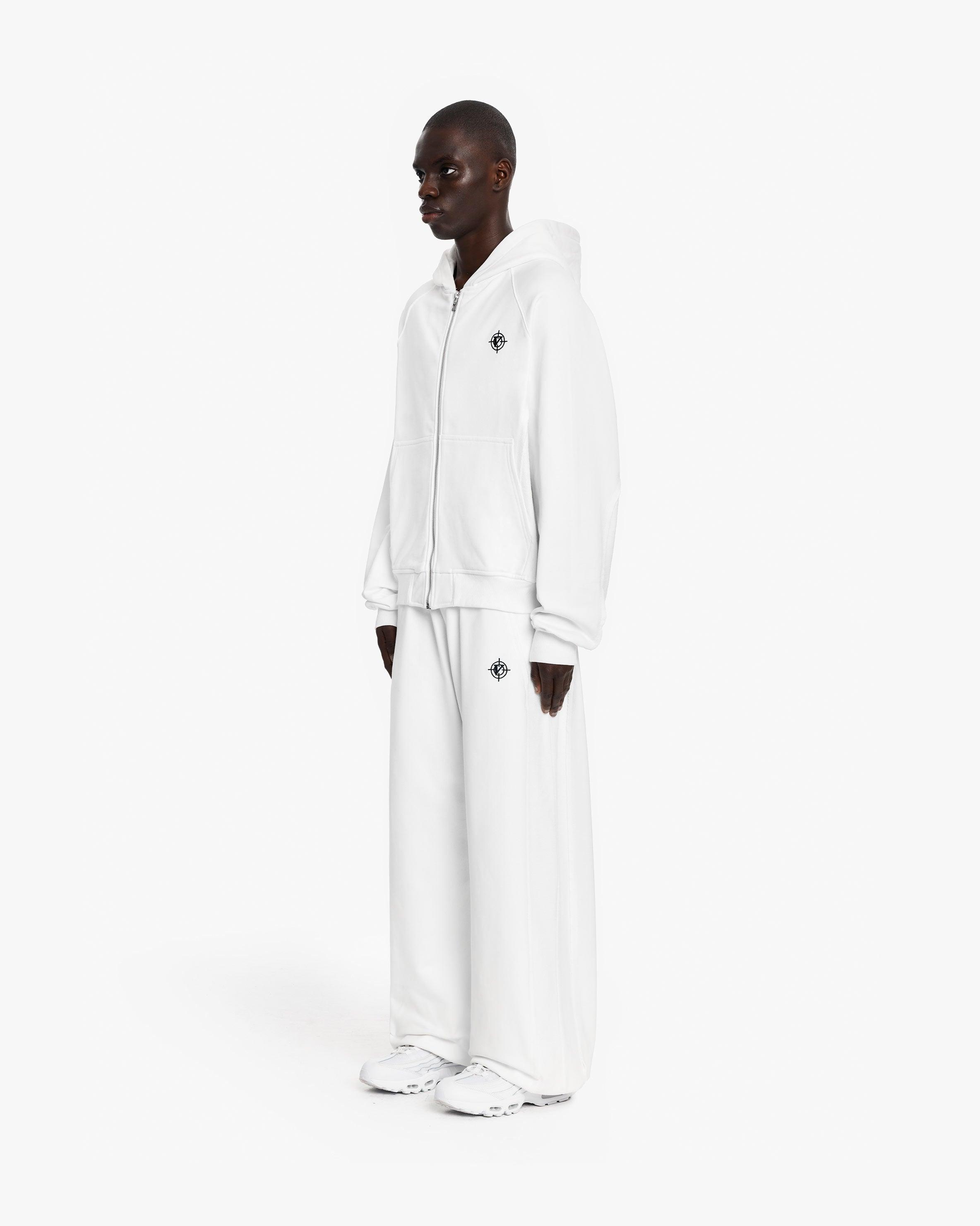 INSIDE OUT ZIP HOODIE WHITE